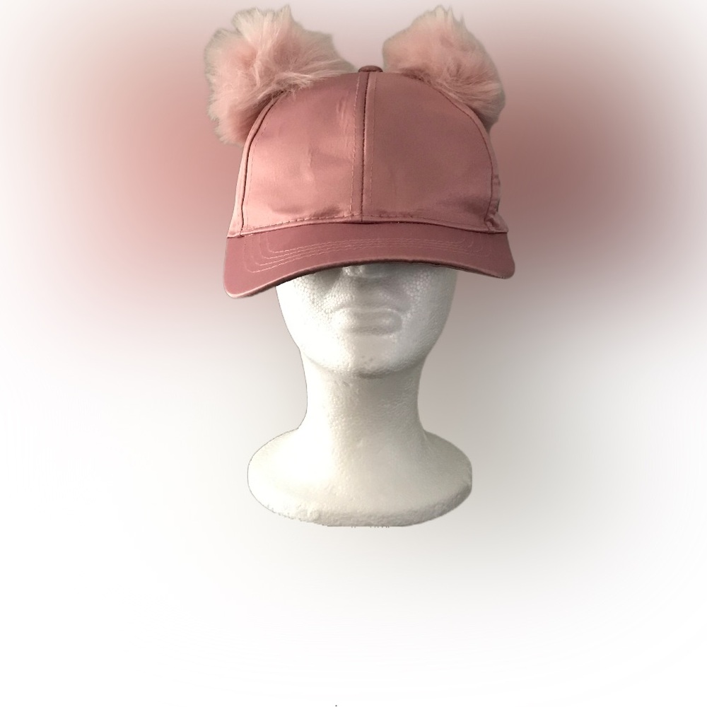 Pink Pom Pom Baseball Cap / Hat